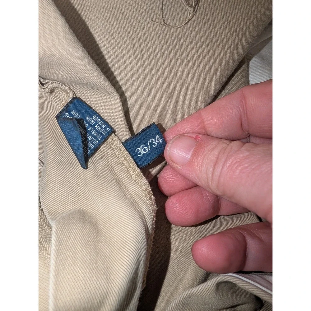 Polo‎ Ralph Lauren Mens 36x34 100% Cotton Khaki Dress Slacks